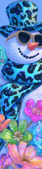 Free printable Christmas bookmarks of Santa wearing a leopard scarf